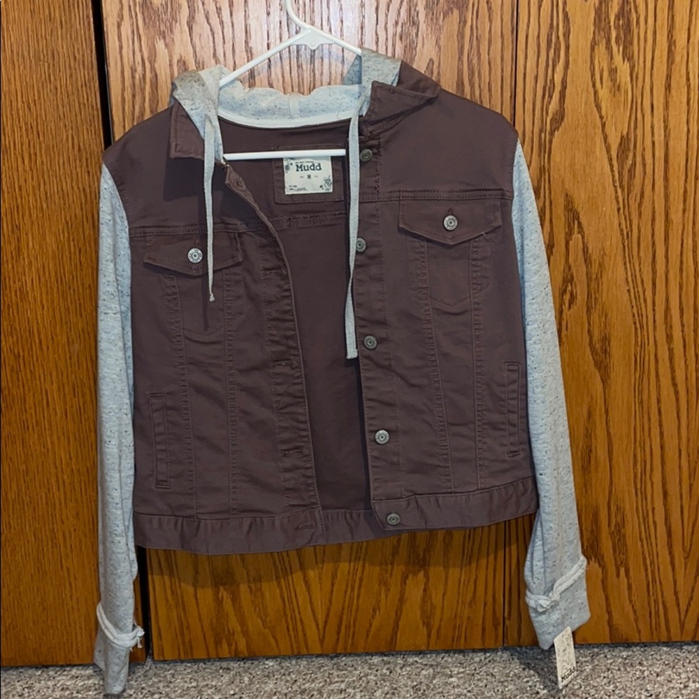 Mudd Knit Sleeve Denim Jacket